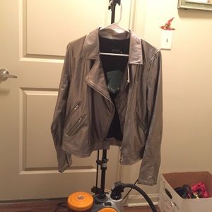 S LYSEE CHAMPAGNE VEGAN LEATHER JACKET (NWT)